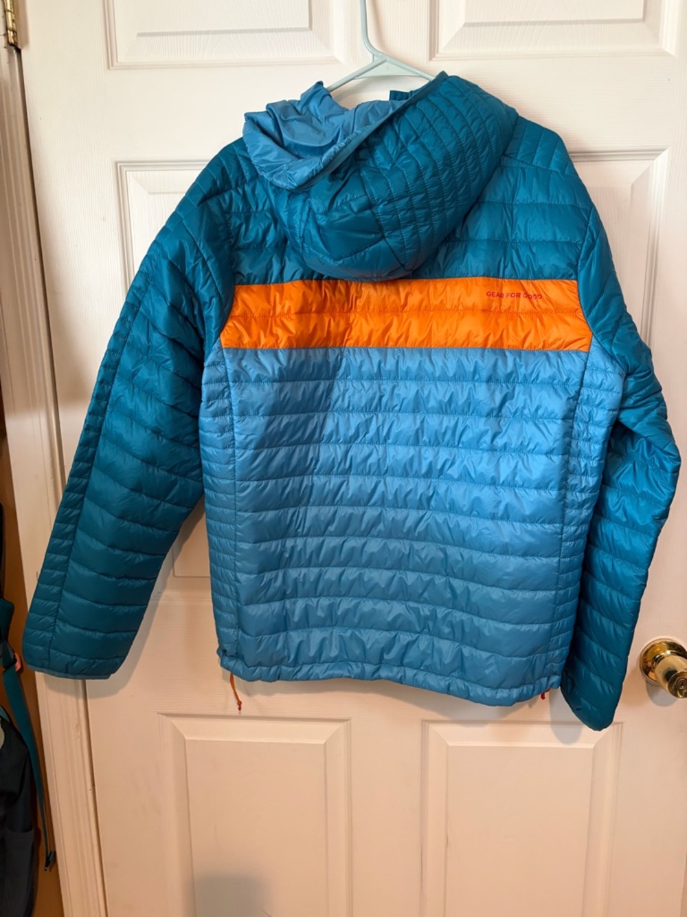 Cotopaxi Capa Hooded Teal & Orange Packable Hooded Puffer Jacket - Picture 4 of 4